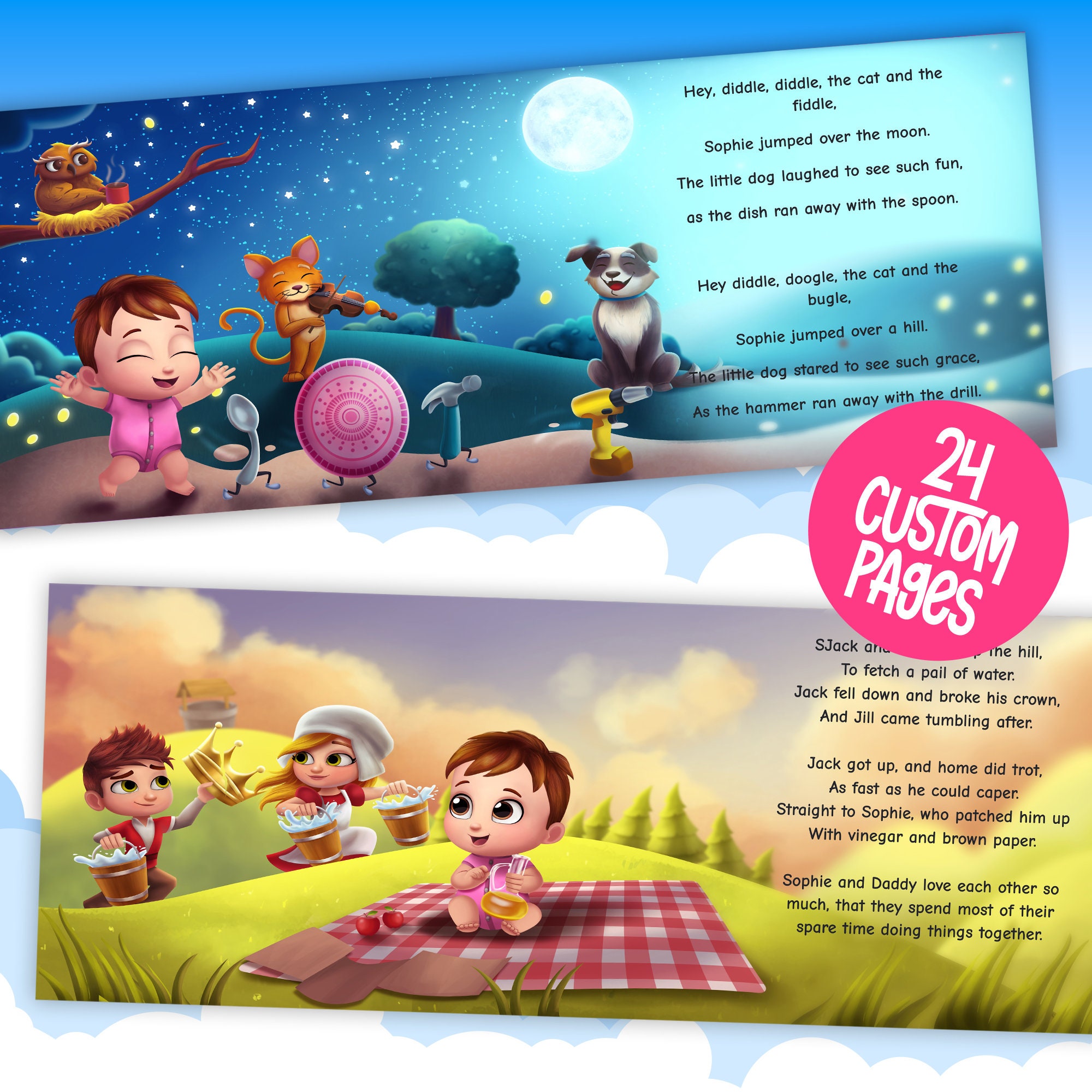 Lyrics Nursery Rhymes Lost Dog Song Classic Nursery Rhymes Personalized Baby  Book, Baby Gift Idea