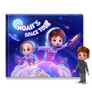 Space Tour Personalized Childrens Book - Space Book With Up to 2 Childrens Personalized In the Book. Space book gift idea for kids