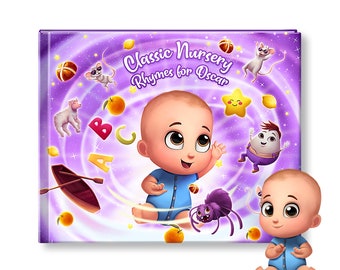 Classic Nursery Rhymes Personalized Baby Book, Baby Gift Idea, Keepsake Gift For Babies, Custom Baby Gift Idea