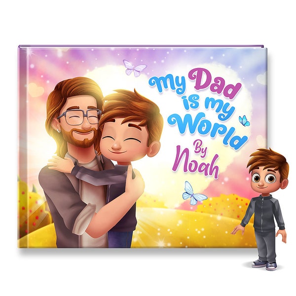 Personalized Book For Father's Day - My Dad Is My World Custom Book For Dad