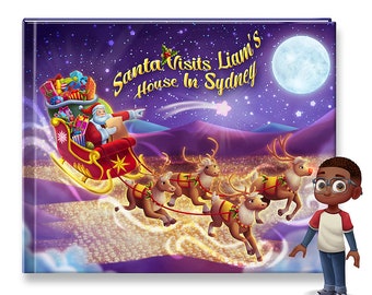 Personalized Christmas Book - Santa Visits Childs Book - Custom Christmas Books For Kids - Christmas Book Gift idea