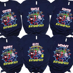 Custom Family Spider Shirt, Spider Dad, Family shirts, Family Matching Shirts, Marvell Family Tee, Spiderman Family Tee, Birthday boy