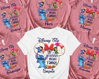Lilo and Stitch Ohana Family Vacation Shirts, Matching Disney Trip Tees