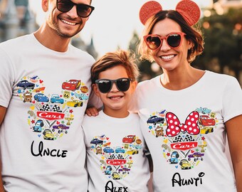 Camiseta personalizada de Disney Cars con nombre personalizado de Rayo McQueen