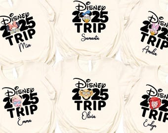 Personalized Disney Trip 2025 Shirt, Matching Family Vacation Tees