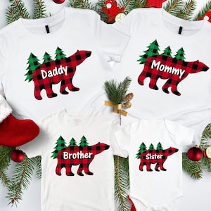 Buffalo Bear Family shirt, Pajamas Shirts, Christmas Family Shirts, Matching Shirts, Family Shirts, Christmas Family Bears
