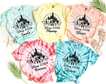 Magliette tie-dye Disney Family Trip – Vacanze personalizzate 2026