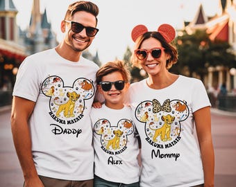 Magliette per le vacanze in famiglia Disney Animal Kingdom, magliette personalizzate abbinate