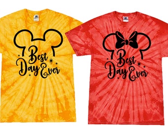 Maglietta tie-dye Disney "Best Day Ever", maglietta per le vacanze in famiglia