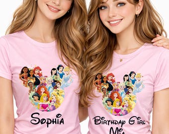 Disney Prinzessinnen Shirt, Prinzessin Geburtstag Shirt, Mädchen Prinzessin Outfit