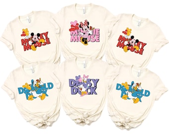 Camisetas personalizadas de personajes de Disney, camisetas personalizadas de parques familiares