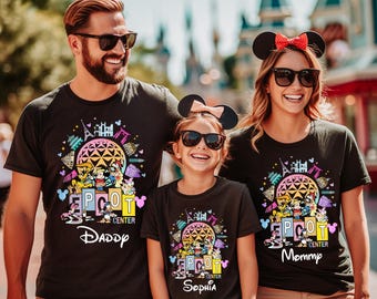 Camiseta retro familiar a juego de Disney Epcot, camiseta World Tour