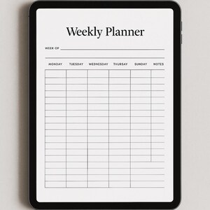 Modern Weekly Planner | Printable & Digital | A4 + US Letter + GoodNotes | Undated Minimalist Schedule | Instant Download PDF