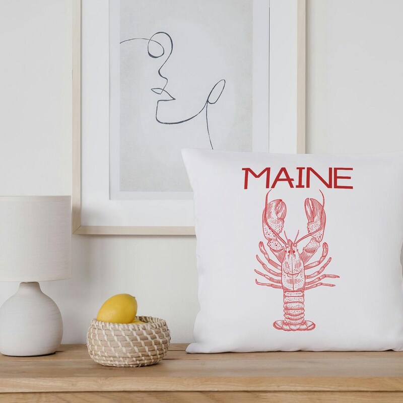 Coastal Lobster Tufted Hook Pillow