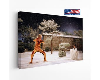 Kill Bill Canvas Wall Art - The Bride vs O-Ren Ishii Snow Fight Scene Print