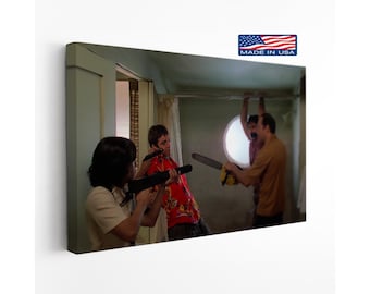 Chainsaw Scene Canvas - Classic Crime Movie Wall Art