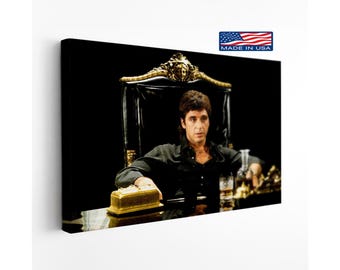 Crime Boss Desk Scene Canvas - Classic Gangster Movie Wall Art