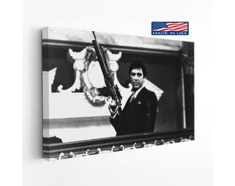 Black and White Gangster Canvas - Classic Crime Movie Wall Art