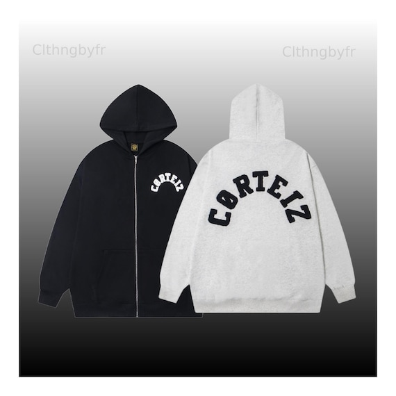 Streetwear Zip-up Cotton Hoodie Mens Womens Unisex Stylish