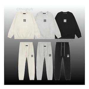 Comfortable Handmade Tracksuit Set Minimalist Pullover Unisex Essential Cotton Streetwear Fashion Gift