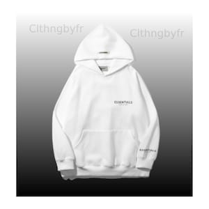 Essentials Hoodie Handmade Cotton Sweatshirt Unisex Pullover Vintage Outfit Casual Gift Minimalist Design Various Colors