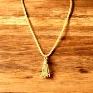 Gold Chain Necklace with Tassel Pendant