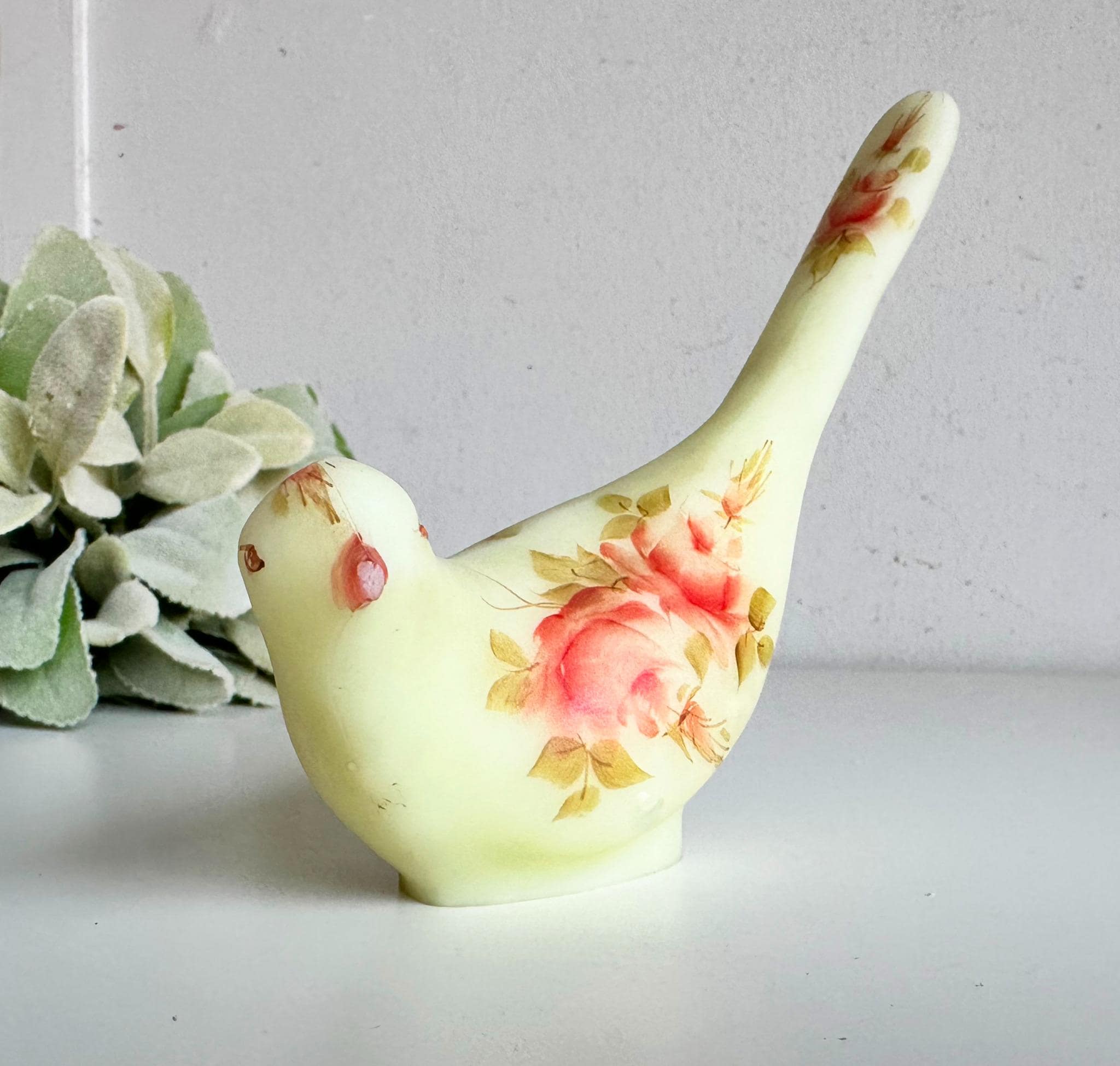 Fenton Custard Bird - Etsy
