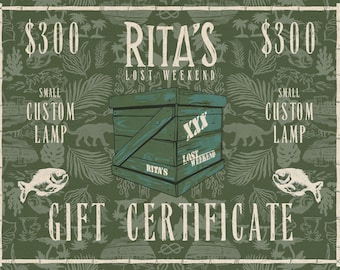 Chèque cadeau LAMPE TIKI personnalisé par Rita's Lost Weekend / PETIT