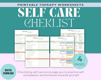 Self Care Checklist Planner, Mental Health Journal (Digital Download)