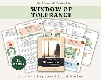 Window of tolerance workbook pdf  for teens, Mental Health Worksheets, Nervous System Reset, Emotional Regulation Aid, Anxiety Coping Skills