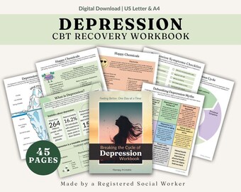 Breaking the Cycle of Depression CBT Recovery Workbook, Emotional Wellbeing  and Regulation Therapy Worksheets, Behavioral Activation