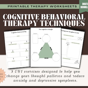 CBT Worksheets for Anxiety and Depression, Self Emotional Regulation Strategies, Stress Management Techniques, Psychologist Toolbox