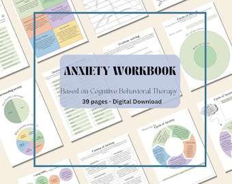 Anxiety Workbook for Adults, Panick Attacks Trigger Worksheets, Stress Management Techniques, Therapy Tools for Emotional Regulation