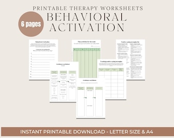 Behavioral Activation Therapy Resources, Challenges Negative Thoughts, CBT Anxiety Journal, School Psychologist Tools, Bipolar Tracker