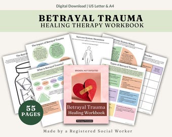 Betrayal Trauma Healing Workbook after toxic relationships, Affair Recovery Therapy Worksheets, Boundaries Setting after emotional abuse pdf