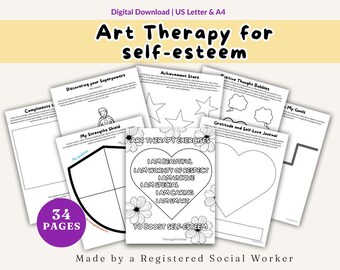 Art Therapy Activities for Children pdf, Positive Affirmations kidsColoring Pages, Self Esteem Worksheets, School Counselor Resources