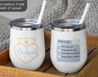 Personalized nurse tumbler custom wine nurses tumbler customized RN gift appreciation ICU RN gift Telemetry nursing gift Med Surg nurse gift