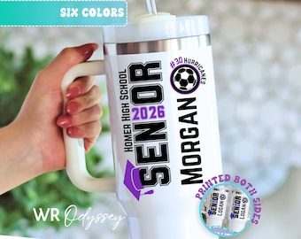 Personalized Senior Soccer 40oz Tumbler with Handle Boys Soccer Senior Night Gifts Custom Senior Boy Tumbler Cup Senior Soccer Sport Gift