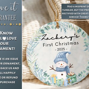 Snowman Babys First Christmas Ornament Boy - Custom Boy Ornament-Baby Christmas Ornaments - Kid Ornament Baby Ornament 2026 Baby Shower Gift Bild 6