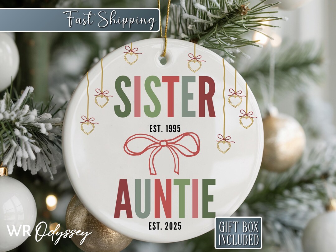 Sister to Aunt Ornament, Personalized New Auntie Ornament, Aunt ...
