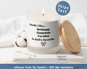 Smells like Dad's Favorite Child Candle • Funny Father’s Day Gift • Sarcastic Dad Candle • Gift from Kids • Dad Humor Gift from Daughter