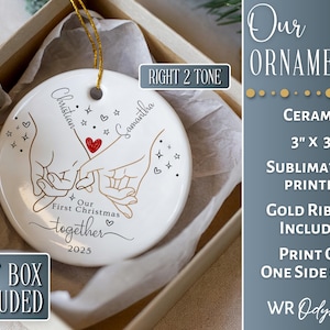 First Christmas Together Ornament for New Couple First Christmas Ornament Personalized Couple Ornament 1st Christmas Together Keepsake Right 2 Tone Line