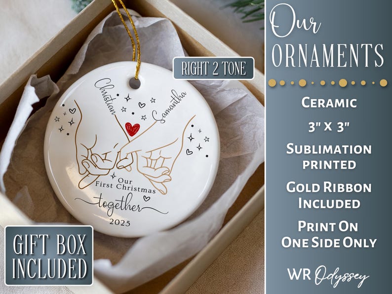 First Christmas Together Ornament for New Couple First Christmas Ornament Personalized Couple Ornament 1st Christmas Together Keepsake Right 2 Tone Line