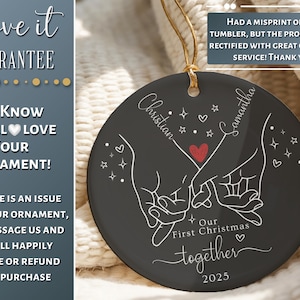 First Christmas Together Ornament for New Couple First Christmas Ornament Personalized Couple Ornament 1st Christmas Together Keepsake White Line Art