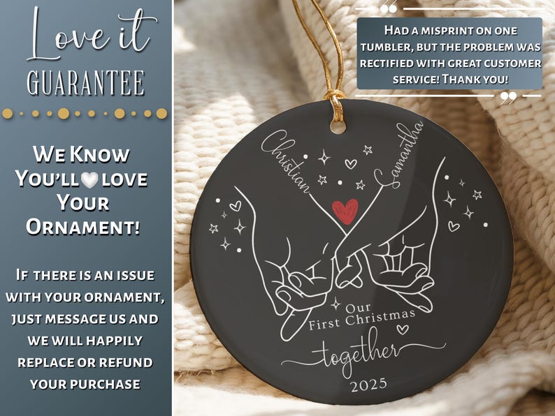 First Christmas Together Ornament for New Couple First Christmas Ornament Personalized Couple Ornament 1st Christmas Together Keepsake White Line Art
