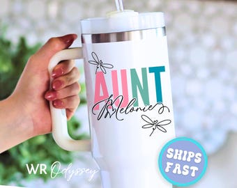 Personalized Aunt Tumbler with Handle Aunt Cup Custom Aunt 40oz Tumbler Gift for Aunt Travel Tumbler Aunt Cup from Niece Gift for Aunt