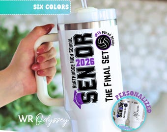 Personalized Senior Volleyball 40oz Tumbler with Handle Volleyball Senior Night Gifts Custom Senior Volleyball Tumbler Name Cup Senior 2026
