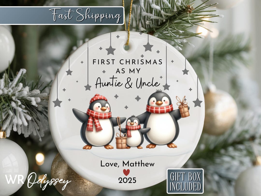 New Auntie and Uncle Ornament Personalized Auntie Uncle First Christmas ...