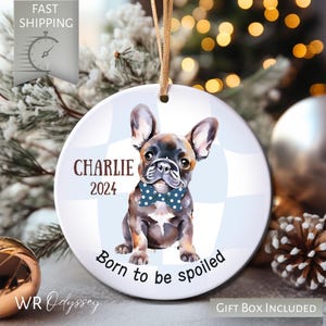 Personalized French Bulldog Ornament - Frenchie Dog Ornament - Custom French Bulldog Christmas Ornament - French Bulldog Dog Ornament