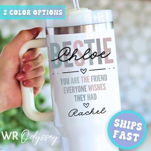Best Friend Custom Cup Personalized 40oz Tumbler for Bestie Gift for Friend Tumbler 40 oz Cups for Bestie Christmas Gifts for Friends